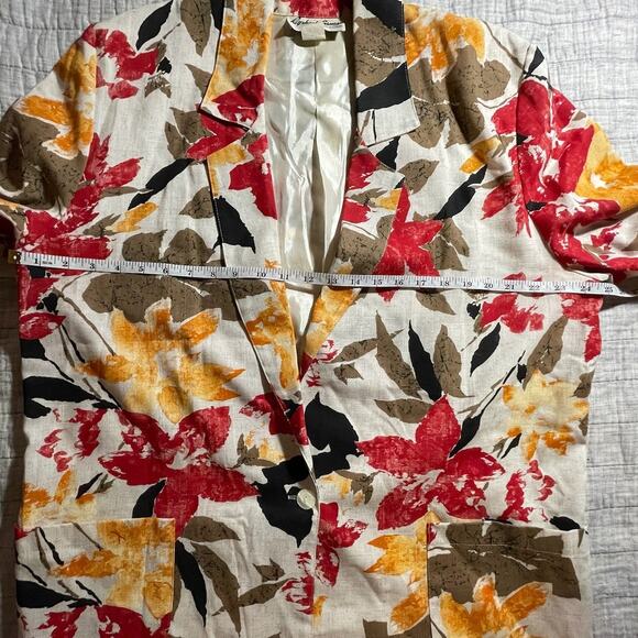 Raphael Lorenzo California Jacket | 1980s Vintage Leaf Print | Women’s L | EUC - Picture 5 of 7